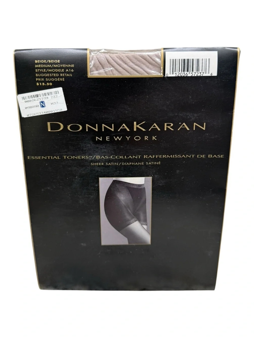 Donna Karan New York Essential Toners Sheer Satin Pantyhose Medium Beige A16